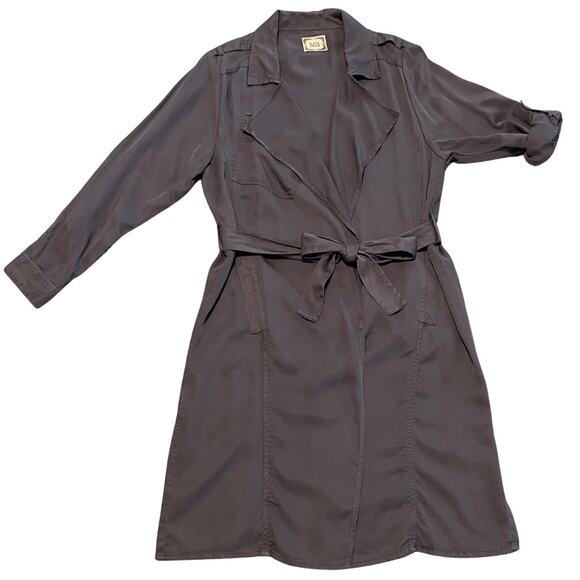 Black Swan | Lulu’s Emma Trench Jacket Women's M Open Lightweight Belted Gray - Picture 9 of 14